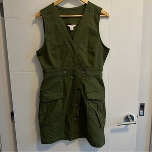 JOE FRESH | Olive Green Utility Sleeveless Dress - Medium